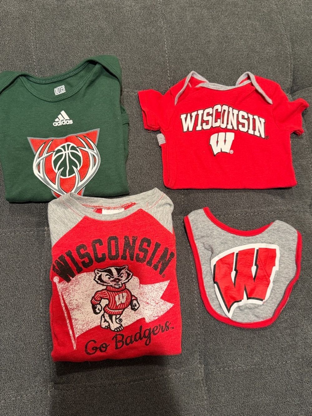 Wisconsin Baby Short-Sleeve Onesies-Set of 3